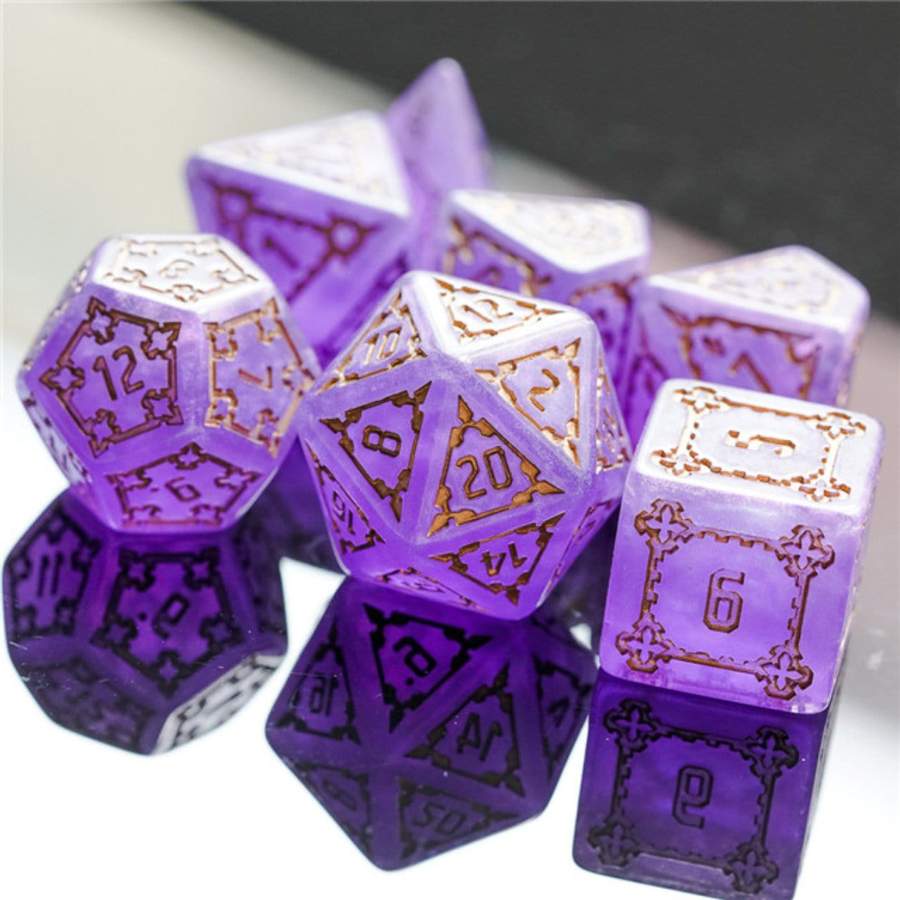 Huge Purple Castle Dice Set - 25mm