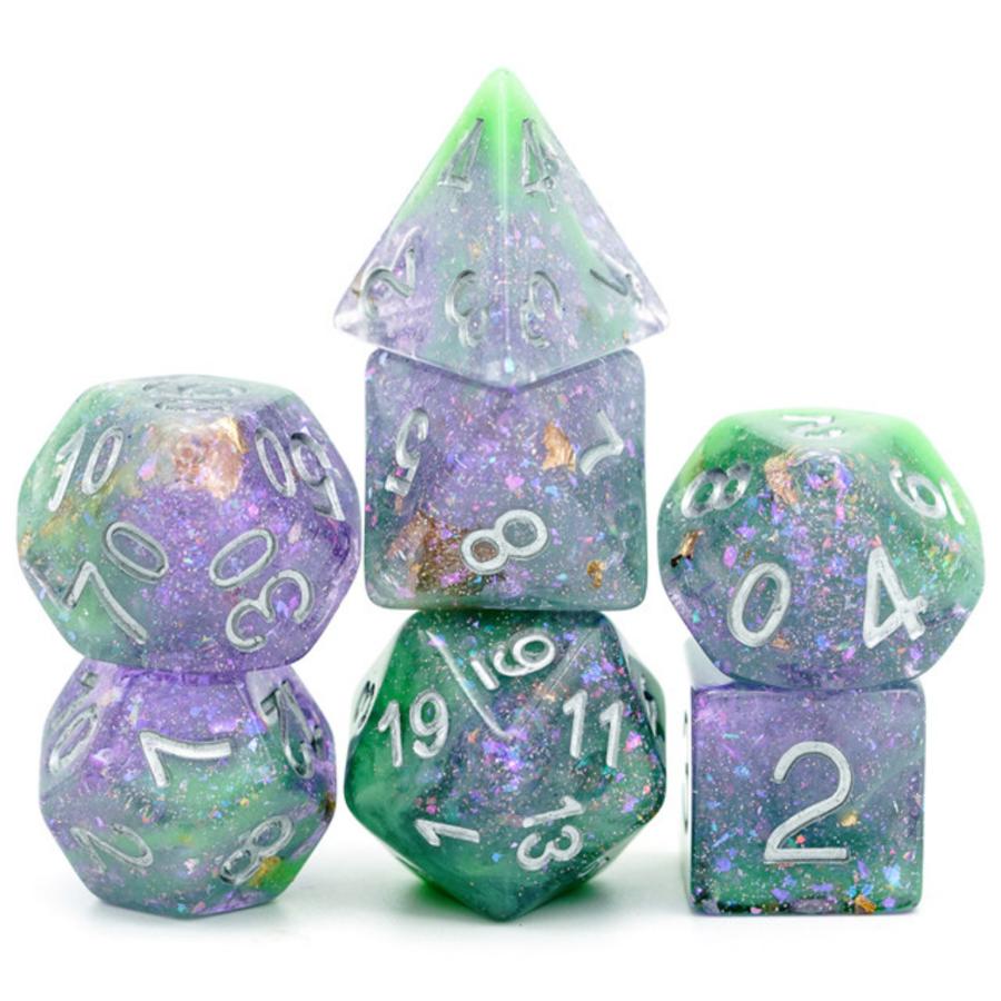 Purple and Green Seabed Treasure RPG Dice Set