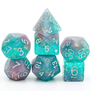 Pink and Green Seabed Treasure RPG Dice Set