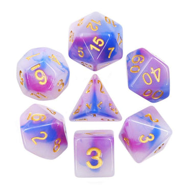Dark Blue and Purple Jade RPG Dice Set