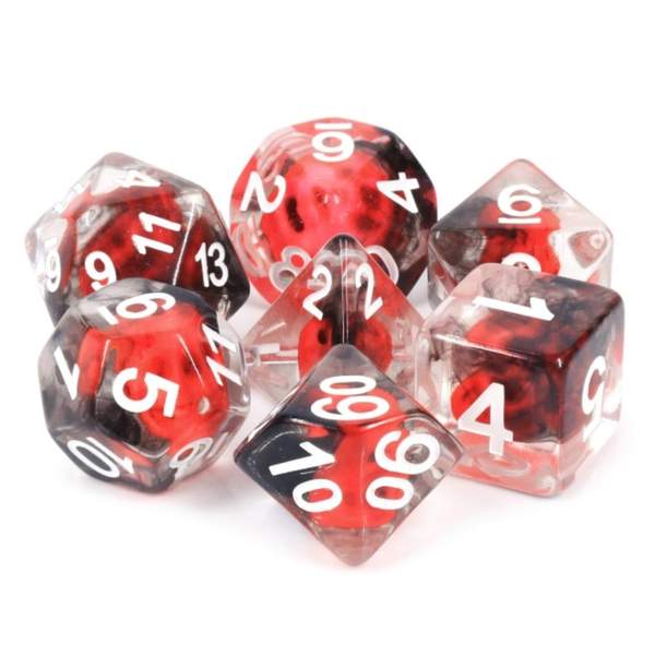 Flame Skull RPG Dice Set
