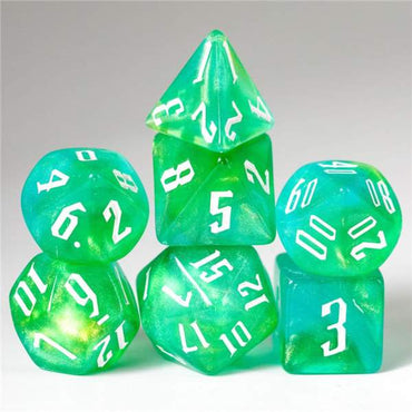 Magician's Green & Yellow RPG Dice Set