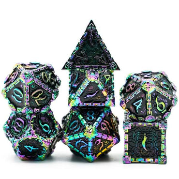 Dagger of Venom: Black Rainbow RPG Metal Barrel Dice Set