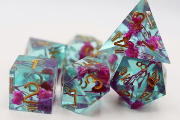 Sharp Edge Resin RPG Dice Set - Peony