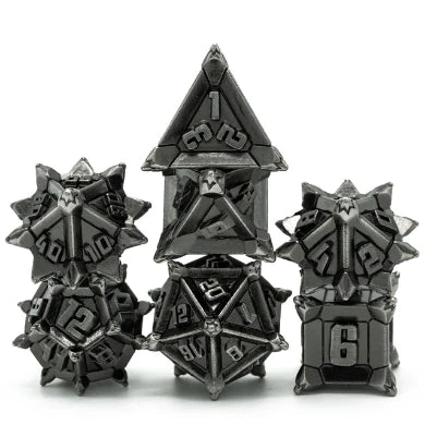 Silver Flail RPG Metal Dice Set