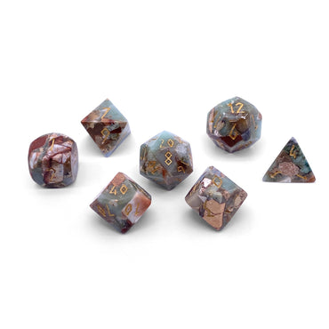 Gemstone Dice: Snake Skin Imperial Jasper Trustone