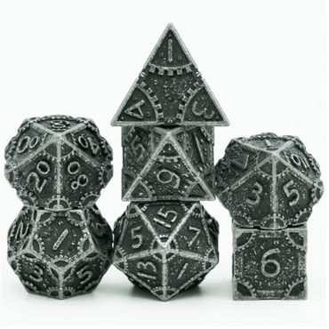 SteamPunk Stained Black RPG Metal Dice Set