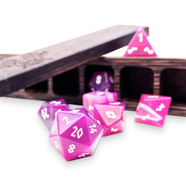 Gemstone Dice: Pink Striped Agate