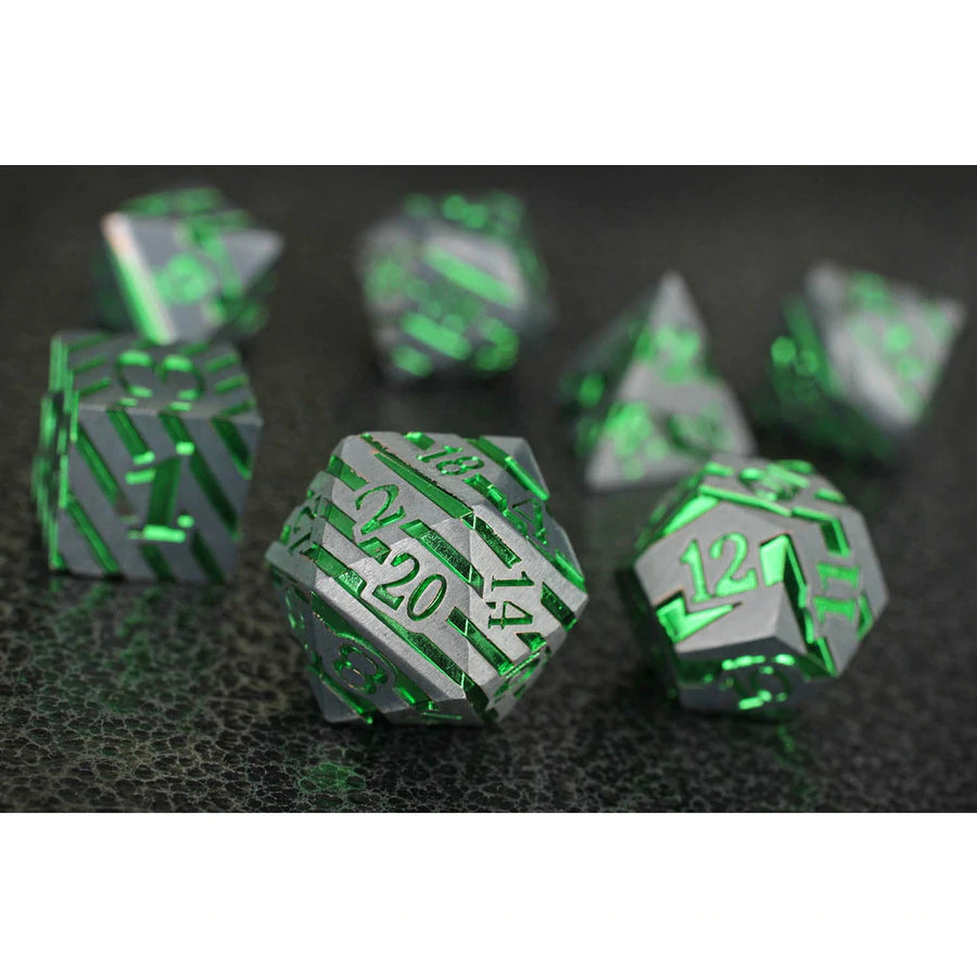 Metal RPG Dice Set: Banded - Sylvan Slash