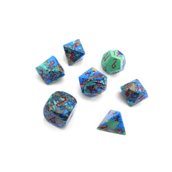 Gemstone Dice: Tri Color Turquoise Trustone