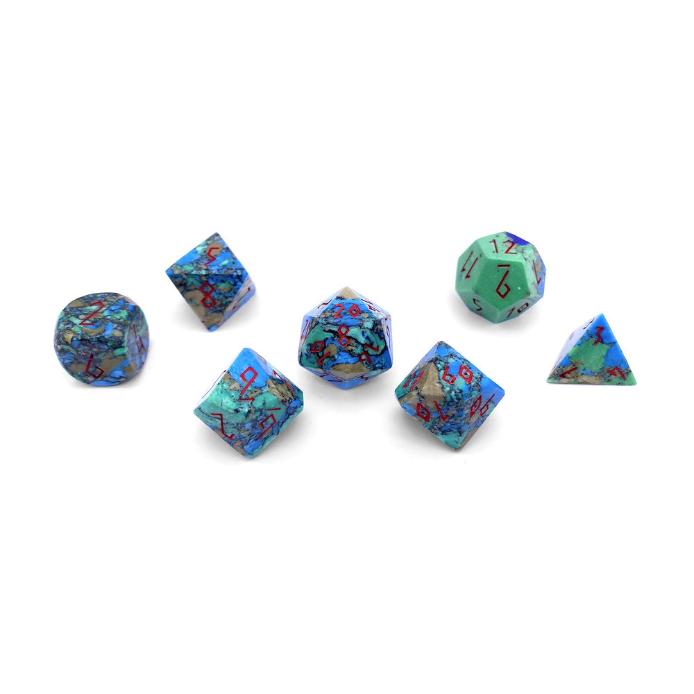 Gemstone Dice: Tri Color Turquoise Trustone