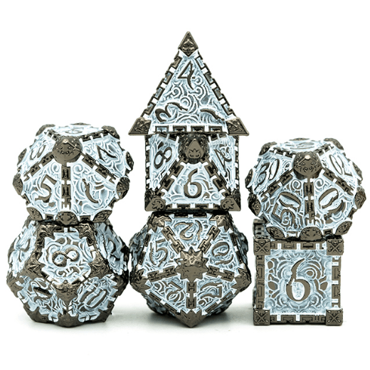 Dagger of Venom: White and Black RPG Metal Dice Set