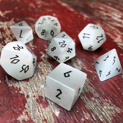 Gemstone Dice: Clear Cat's Eye