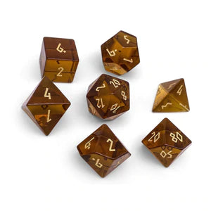Gemstone Dice: Shattered Amber Citrine Zircon