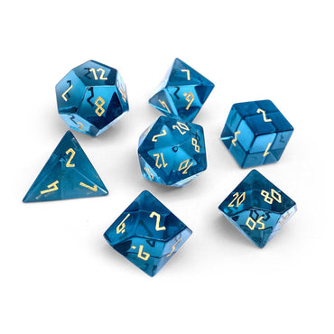 Gemstone RPG Dice Set: Zircon - Aquamarine