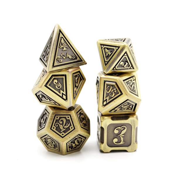 Alchemist Metals RPG Dice Set: White Gold