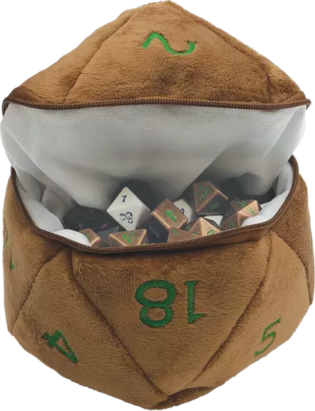 D&D D20 Plush Dice Bag - Copper