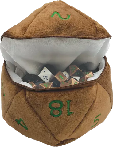 D&D D20 Plush Dice Bag - Copper