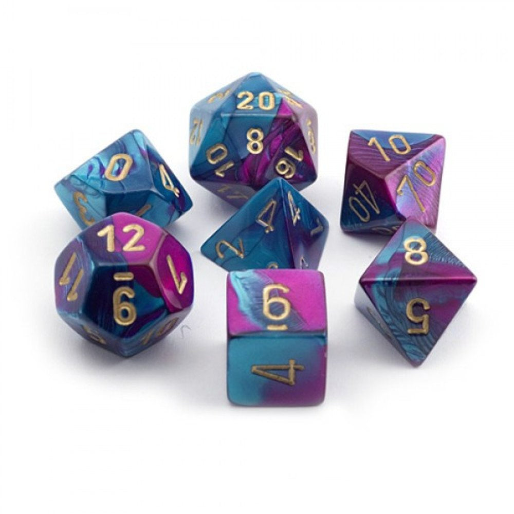 Chessex Gemini 7-Die Set: Gemini Purple-Teal/Gold