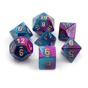 Chessex Gemini 7-Die Set: Gemini Purple-Teal/Gold