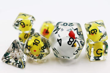 Chicken Farm 8 Piece RPG Dice Set with HUGE D20