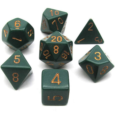 RPG Dice Set: Opaque - Dusty Green/Copper