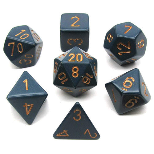 RPG Dice Set: Opaque - Dusty Blue/Copper