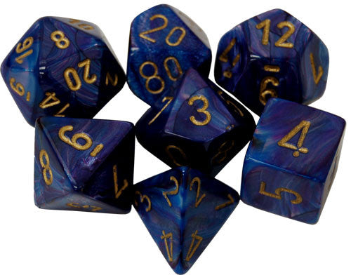 Chessex 7-Die Set: Lustrous Purple/Gold