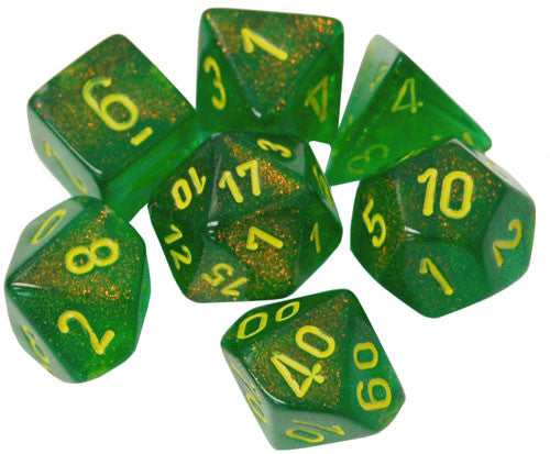 Chessex 7-Die Set: Borealis Maple Green/Yellow