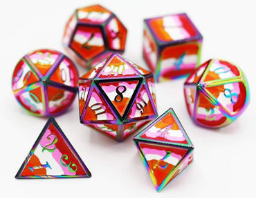 Lesbian Community Pride Flag - RPG Metal Dice Set