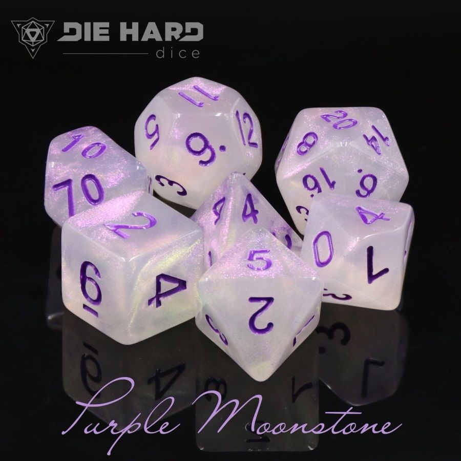 Die Hard Dice RPG Dice Set: Purple Moonstone