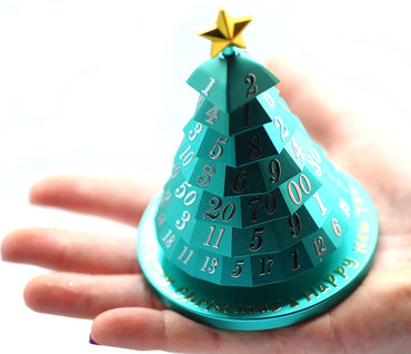 Aluminum Christmas Tree Dice "Set": Green/Cyan with Silver