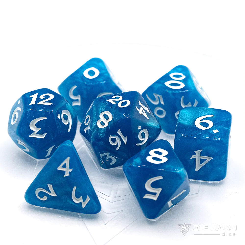 Die Hard Dice RPG Dice Set: Elessia Wish Song w/ White
