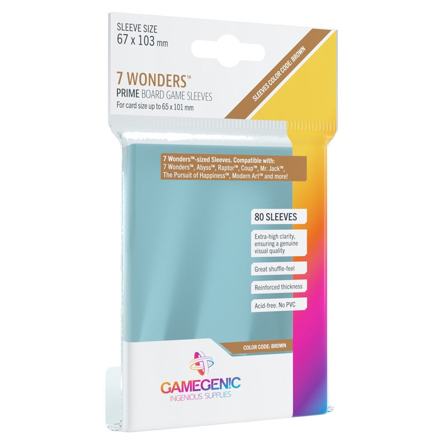 Prime Board Game Sleeves: "7 Wonders" 67x103mm (80)