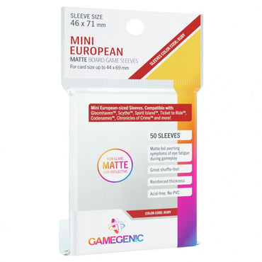 Matte Board Game Sleeves: "Mini European" 44x69mm (50)