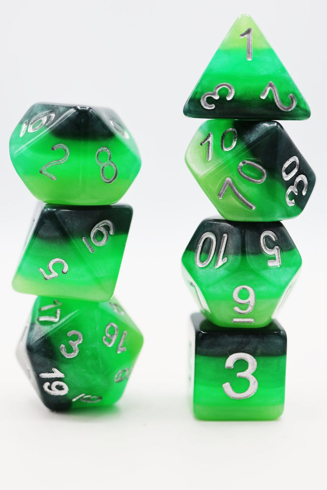 Green Gradient RPG Dice Set