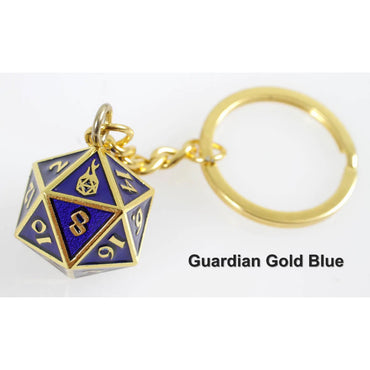 Fob of Fate D20 Keychain: Guardian Gold Blue