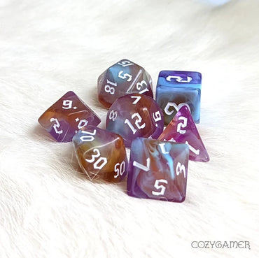 Amethyst Sunset RPG Dice Set