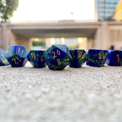 Gemstone Dice: Lapis Malachite Trustone