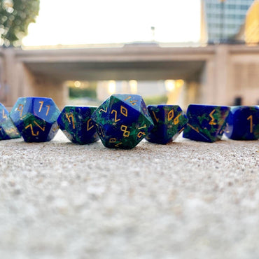 Gemstone Dice: Lapis Malachite Trustone