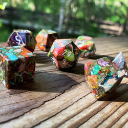 Gemstone Dice: Mardi Gras Imperial Jasper Trustone