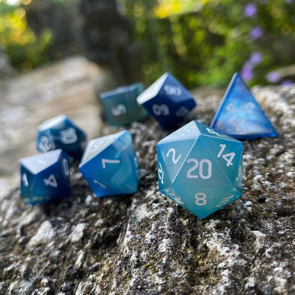 Gemstone Dice: Blue Striped Agate