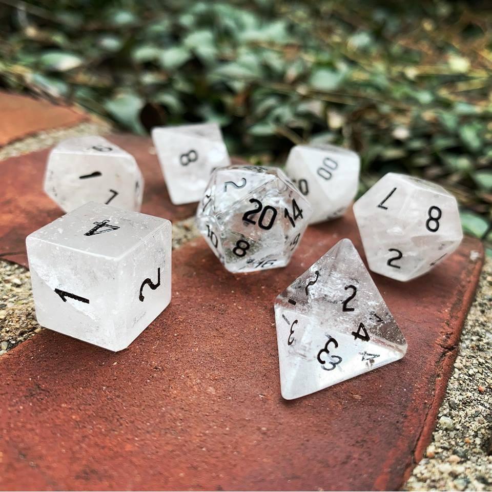 Gemstone Dice: Clear Crystal Quartz