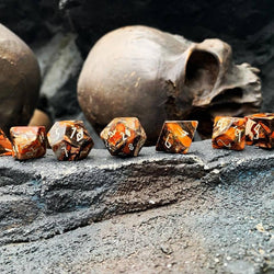 Gemstone Dice: Bronzite Orange Imperial Jasper Trustone