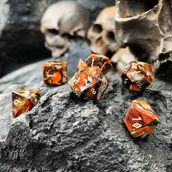 Gemstone Dice: Bronzite Orange Imperial Jasper Trustone