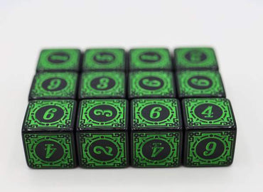 Magic Burst D6 Set - Green - 12 piece D6's