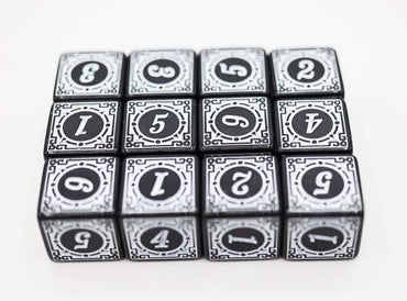Magic Burst D6 Set - White - 12 piece D6's