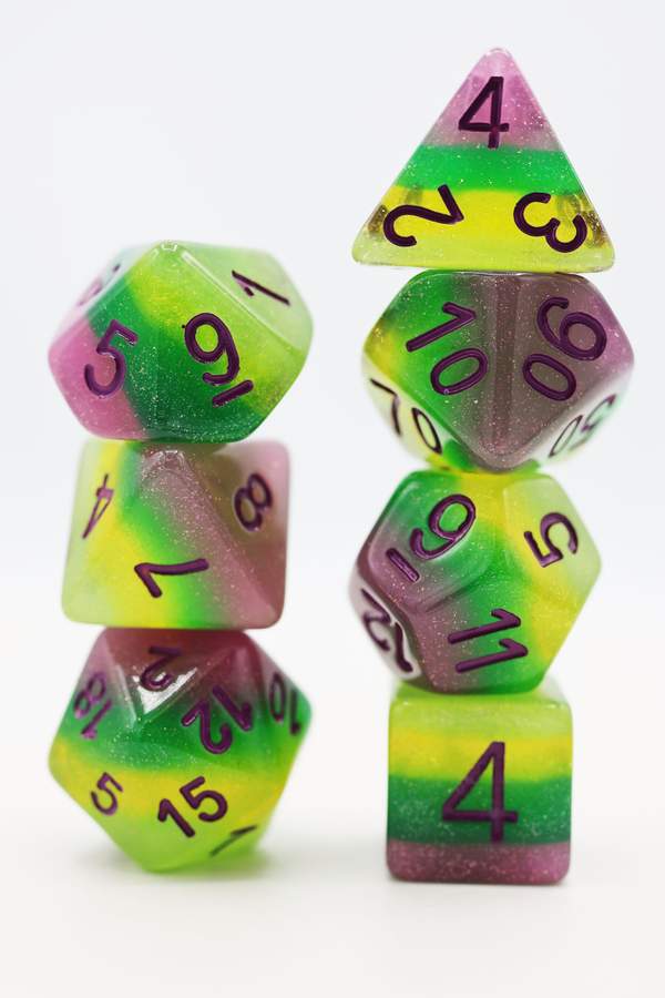 Mardi Gras Layer RPG Dice Set