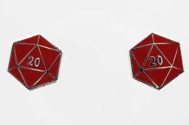 D20 Stud Earrings: Orange