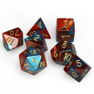 Chessex Gemini 7-Die Set: Gemini Red-Teal/gold